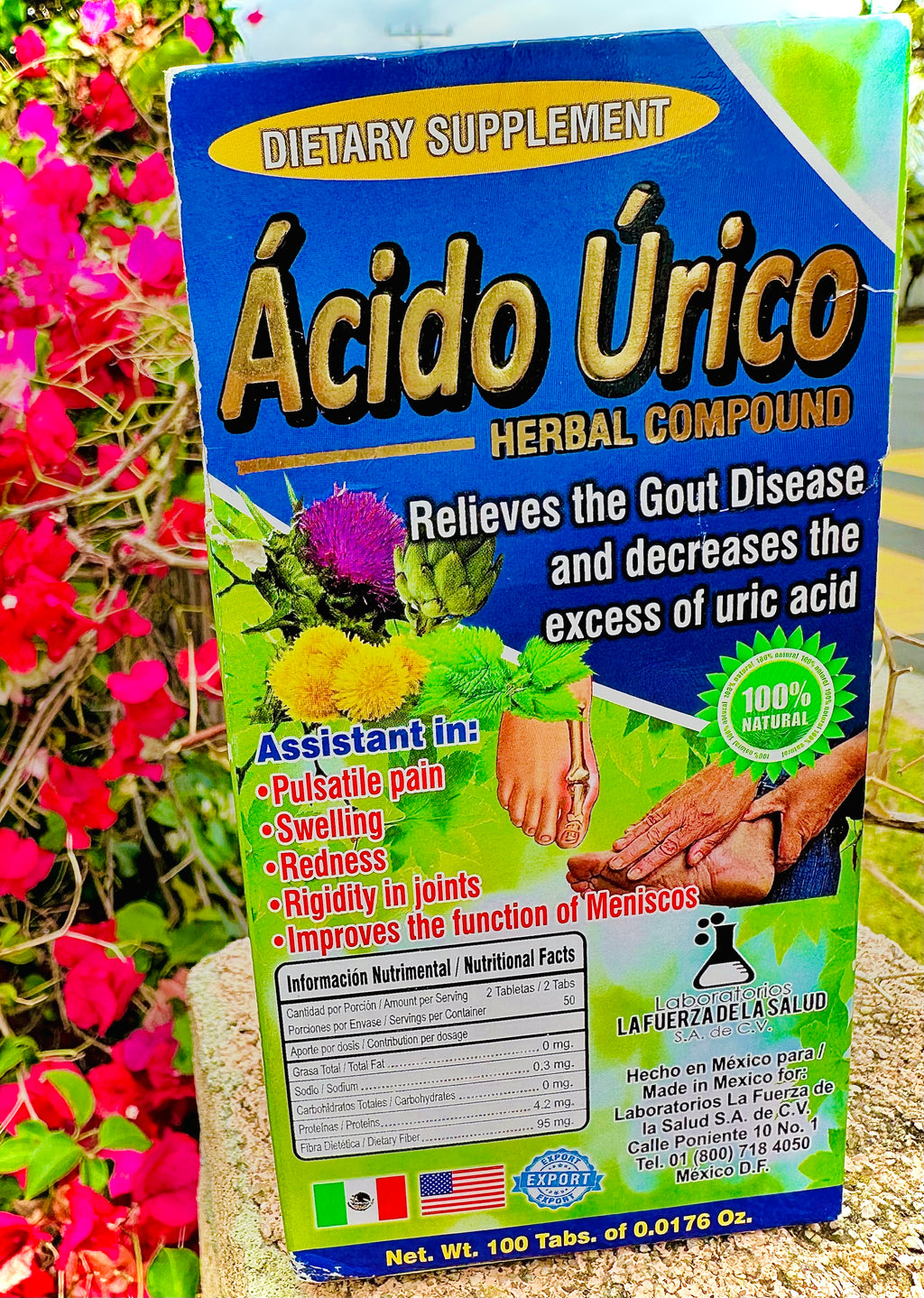 Ácido Úrico 100 Tabletas de 500 mg
