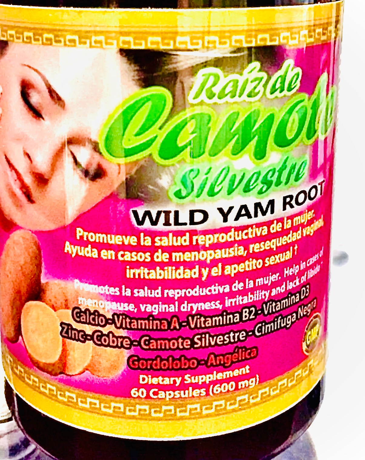 Raíz de Camote Silvestre Menopausia WILD YAM ROOT Menopause 60 Capsules 600 mg