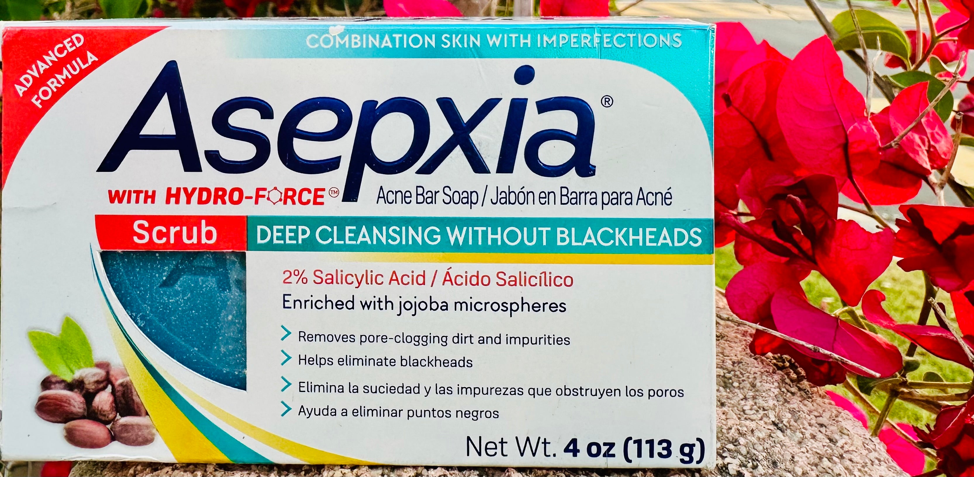 Asepxia Acne Soap Bar with Hydro-Force Scrub Deep Cleansing 4oz (113g)