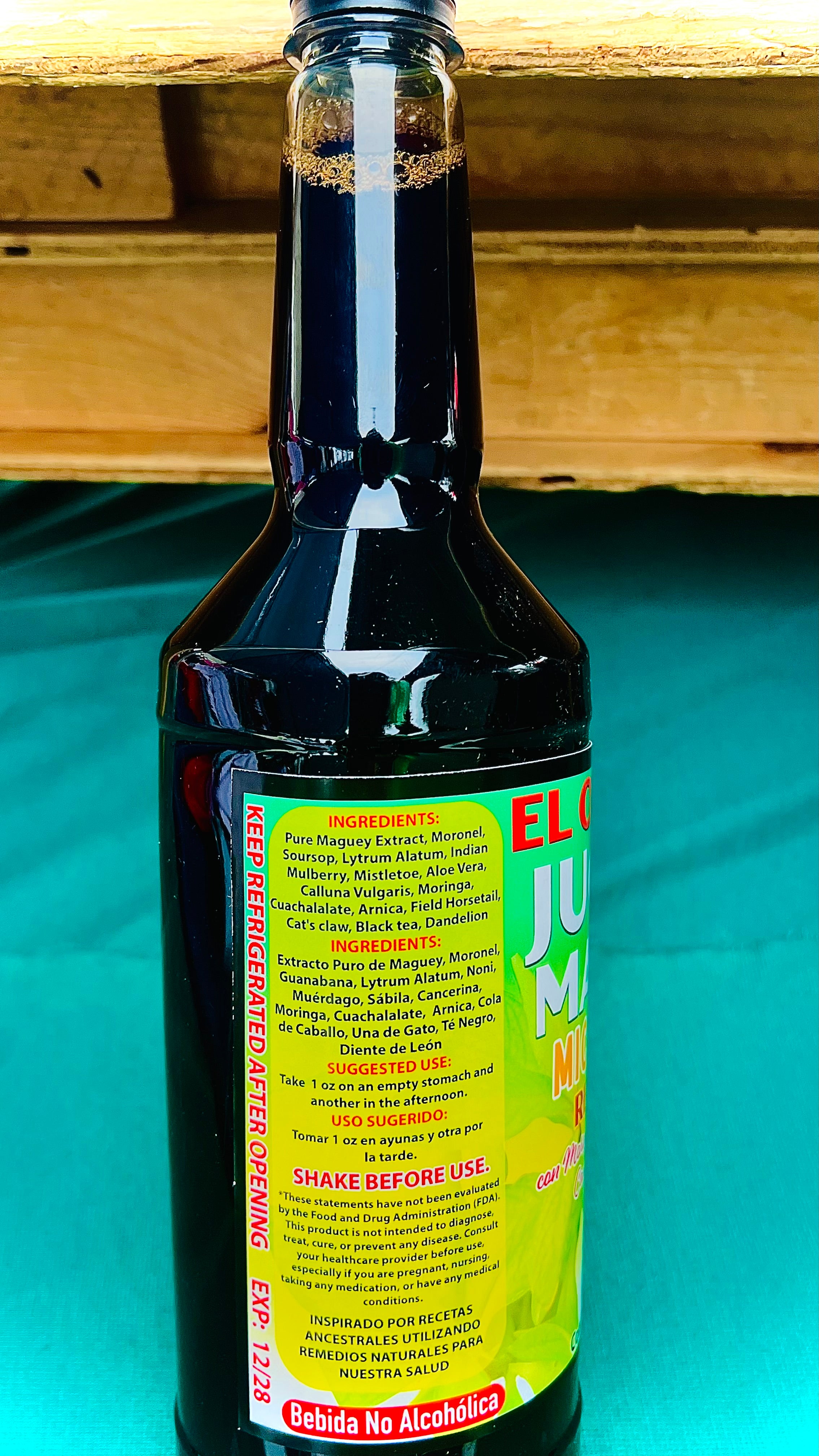 El Original Jugó de Maguey Michoacáno Reforzado con Moronel, Guanábana, Hierba del Cancel y 11 Plantas Más 1000ml