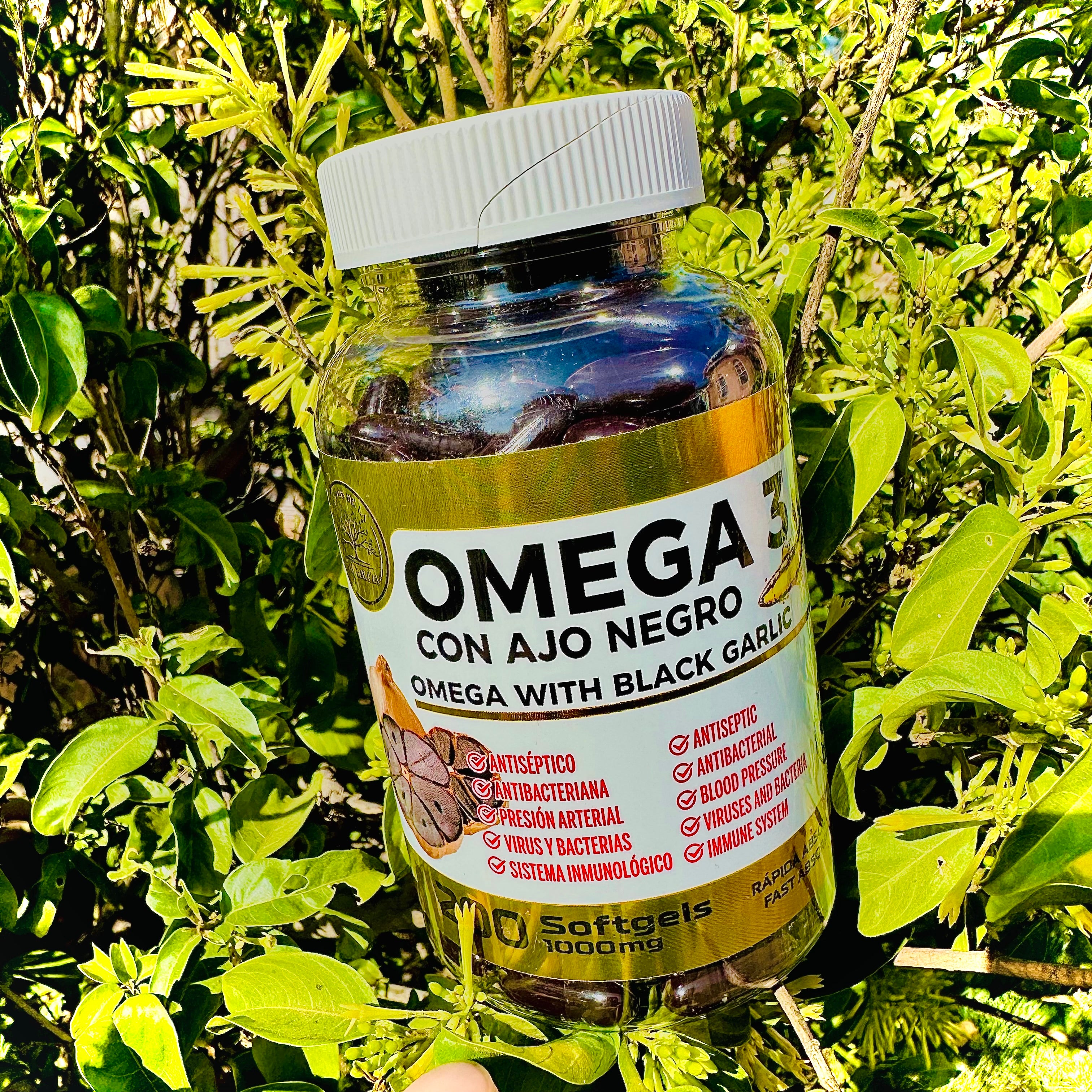 OMEGA 3 con Ajo Negro 200 softgels 1,000 mg