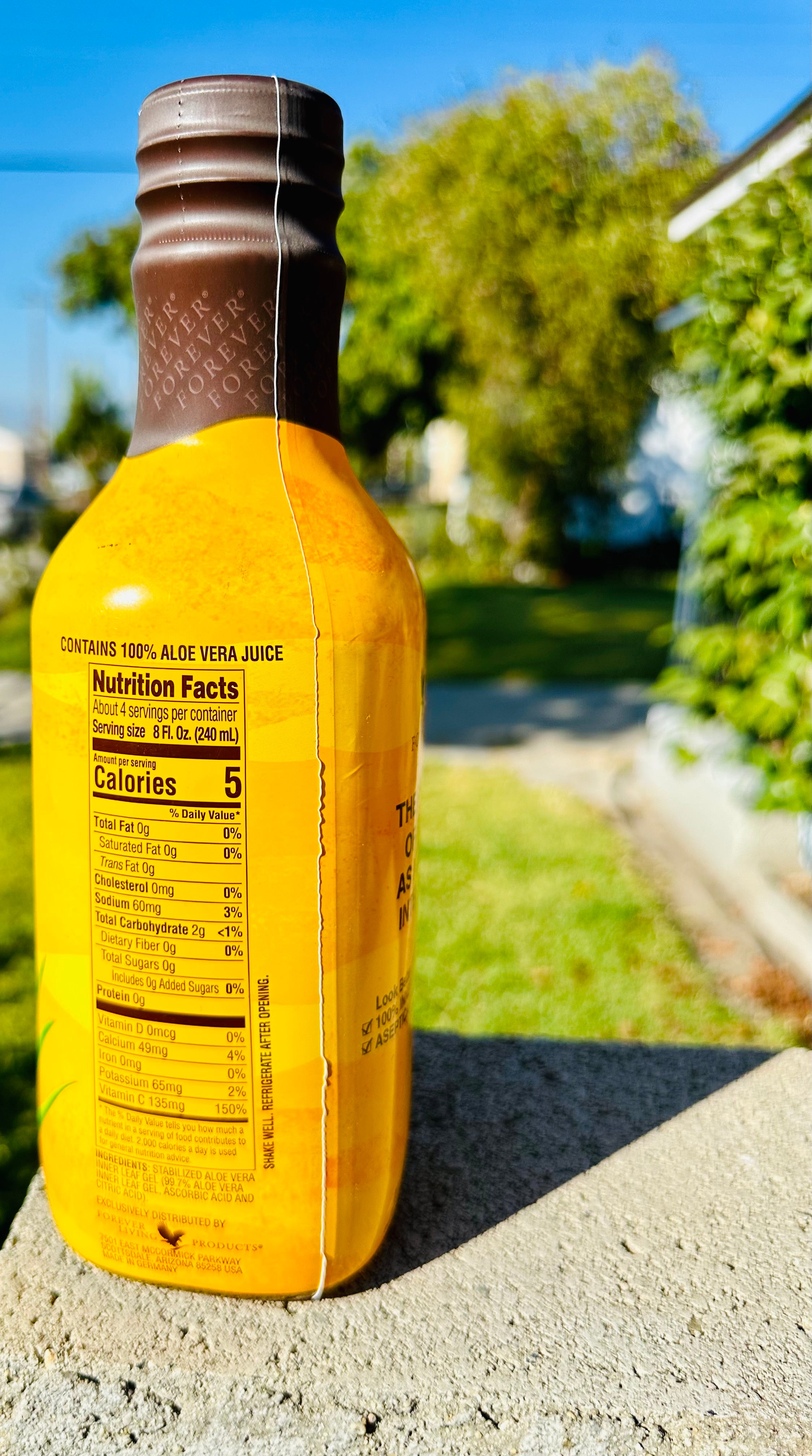 FOREVER ALOE VERA GEL 33.8 FL OZ (1 LITER) sugar free drink no added preservatives