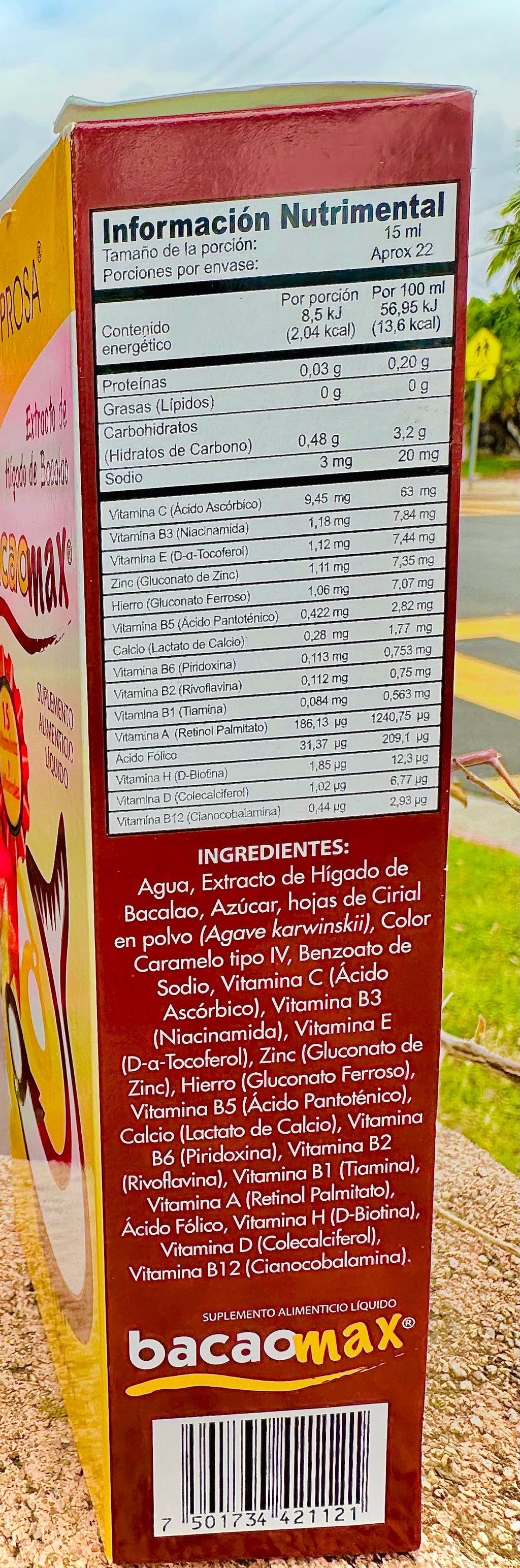 BacaoMax Extracto de Hígado de Bacalao 15 Vitaminas y Minerales 340 ml PROSA