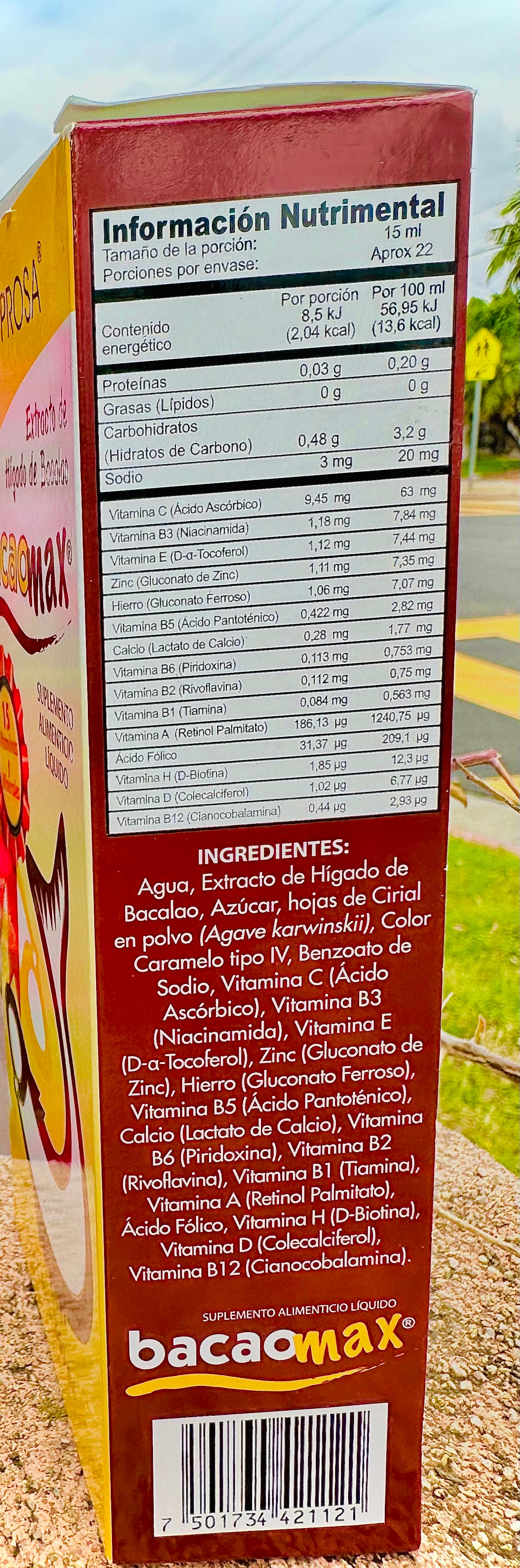 BacaoMax Extracto de Hígado de Bacalao 15 Vitaminas y Minerales 340 ml PROSA