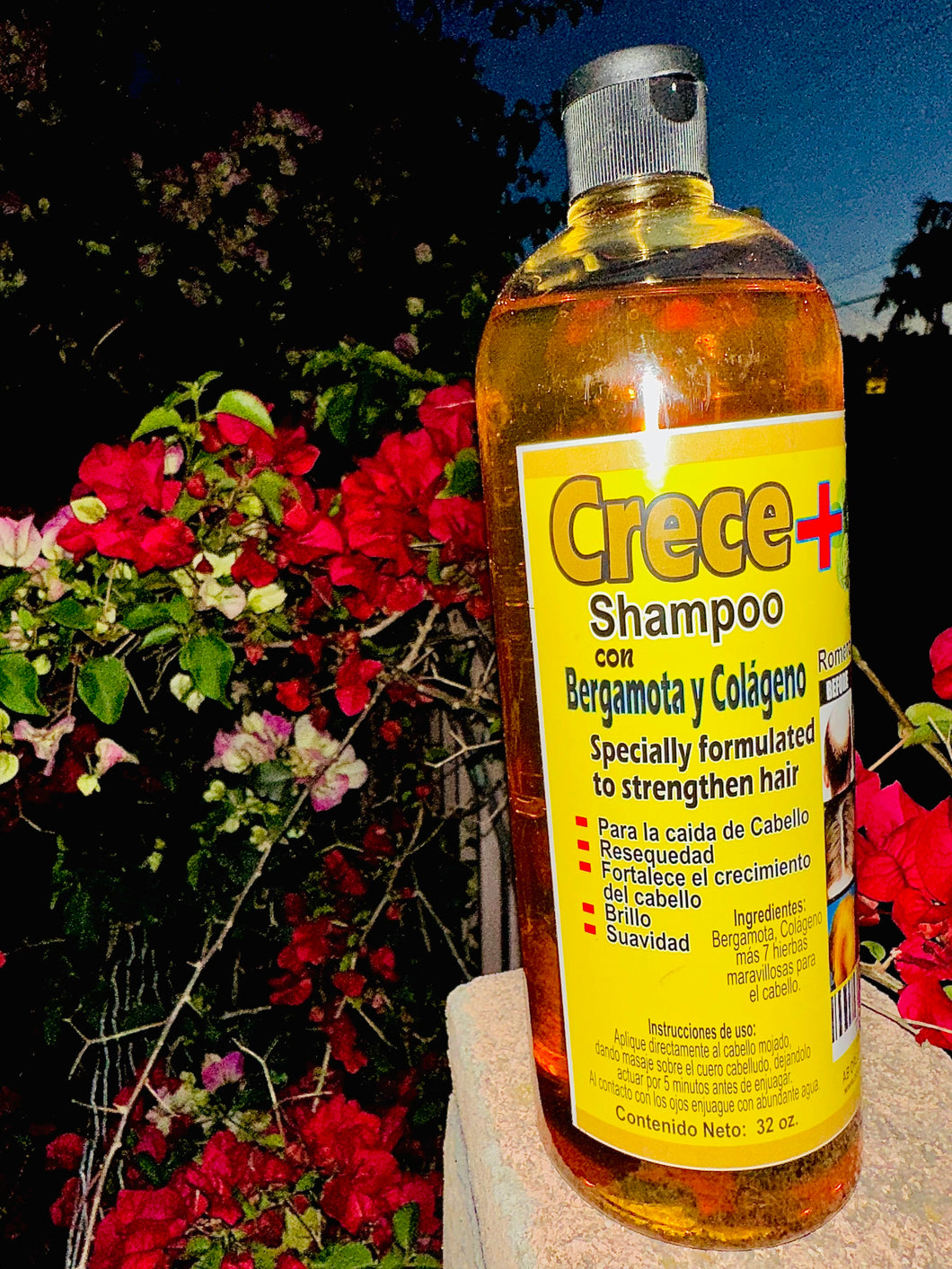 Crece + Shampoo con Bergamota y Colágeno, Romero y Keratina 32 oz