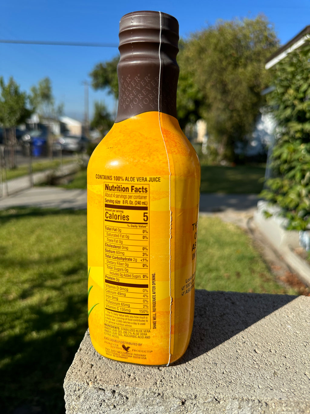 FOREVER ALOE VERA GEL 33.8 FL OZ (1 LITER) sugar free drink no added preservatives
