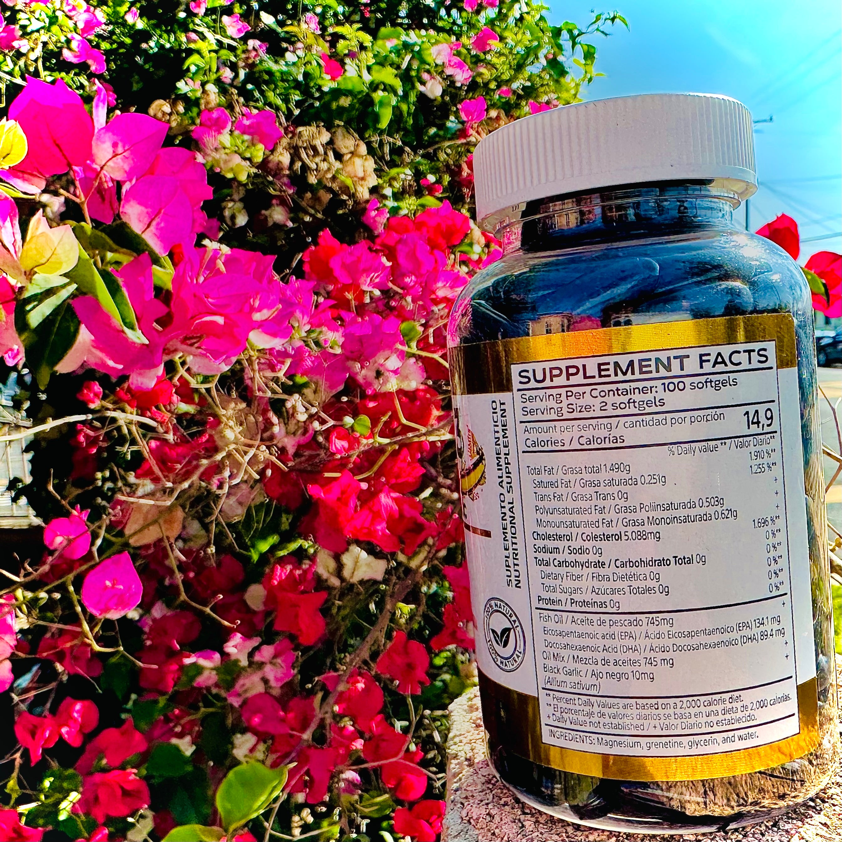 OMEGA 3 con Ajo Negro 200 softgels 1,000 mg