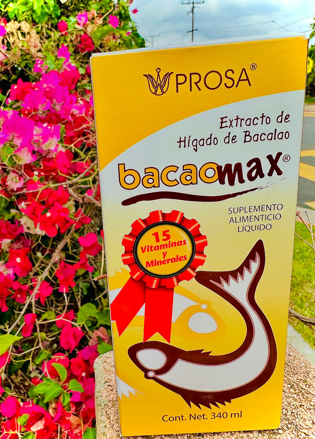 BacaoMax Extracto de Hígado de Bacalao 15 Vitaminas y Minerales 340 ml PROSA