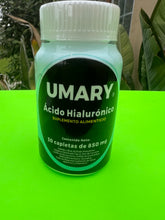 Load image into Gallery viewer, UMARY Ácido Hialuronico 30 Capletas de 850 mg.
