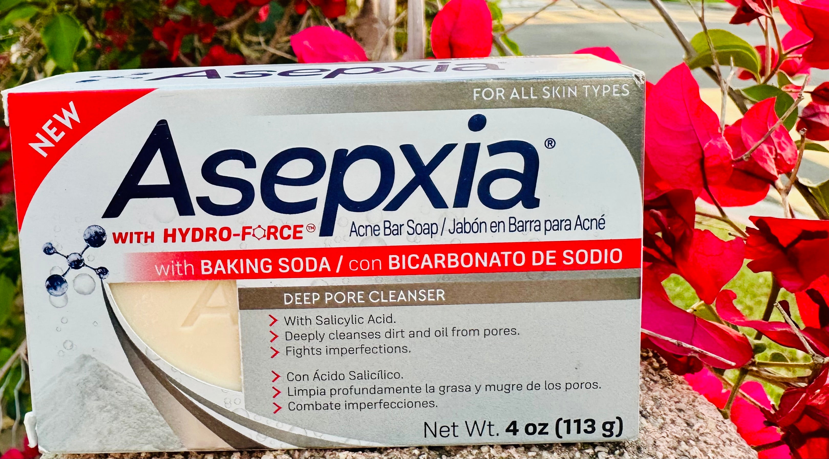 Asepxia Acne Soap Bar with Hydro-Force, Deep Pore Cleanser with Baking Soda 4oz (113g)