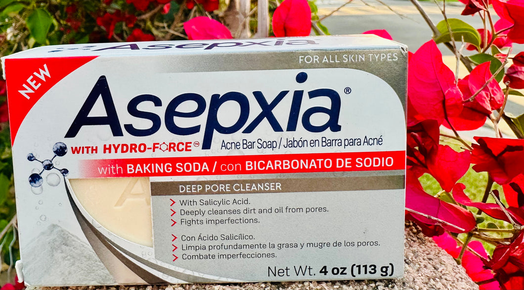 Asepxia Acne Soap Bar with Hydro-Force, Deep Pore Cleanser with Baking Soda 4oz (113g)