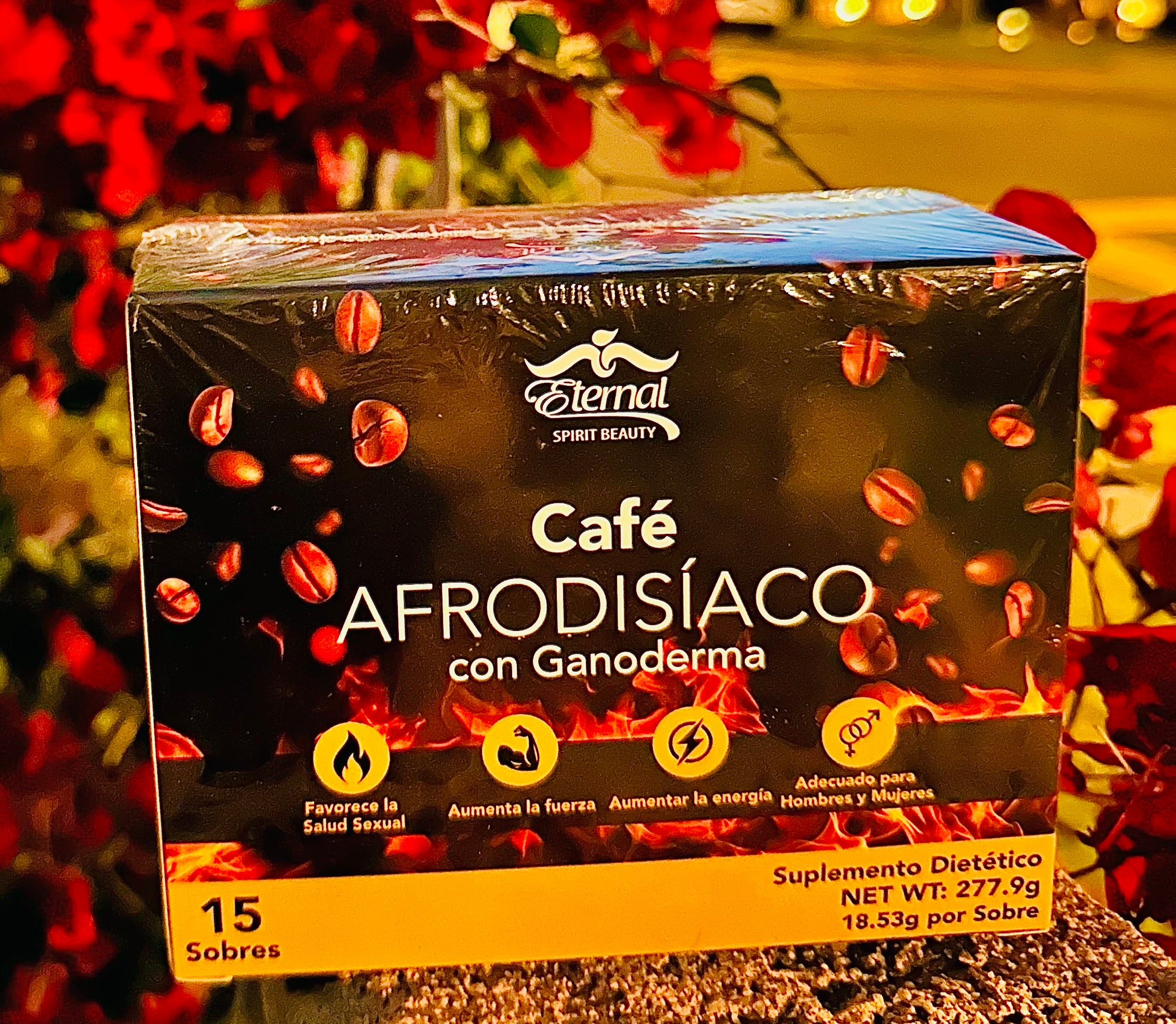 Coffee APHRODISIAC with Ganoderma 15 sachets (Café AFRODISÍACO con Ganoderma) (18.53g per sachet) Net. WT. 227.9g