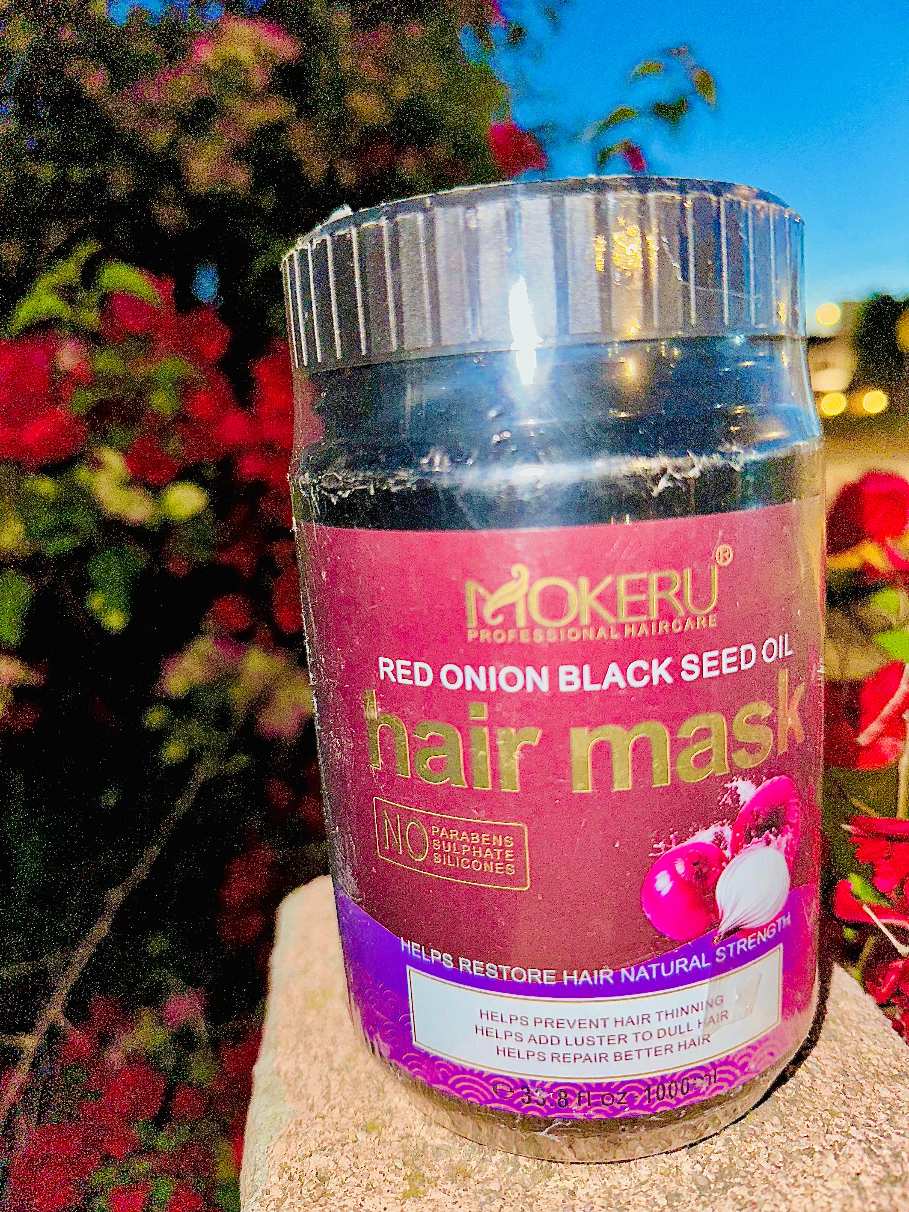 RED ONION BLACK SEED OIL HAIR MASK 33.8 fl oz. (1,000ml) MOKERU