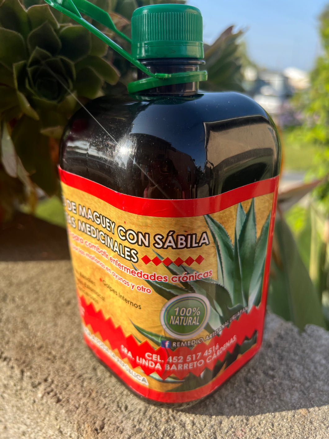 Jugo de Maguey Orgánico 100% Natural con Savila y 10 Plantas Medicinal