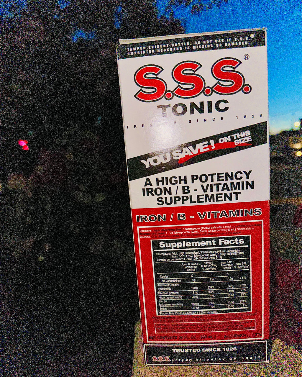 S.S.S. Tonic Iron/B-Vitamins 20 Fl Oz. (S.S.S. Tónico Hierro/B-Vitaminas)