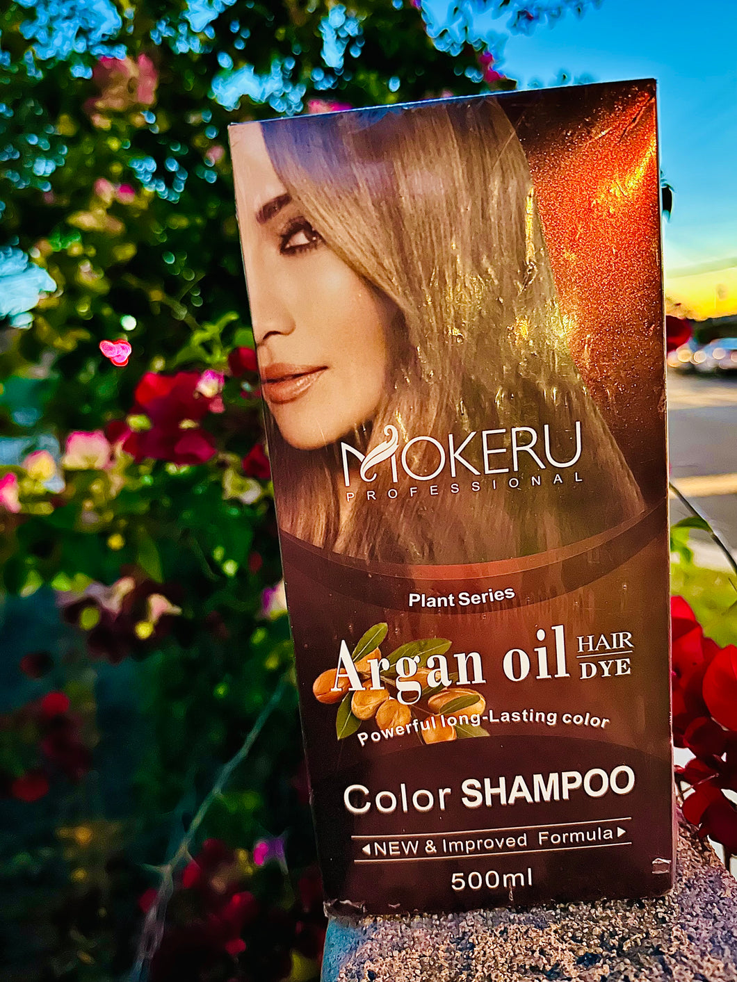 MOKERU Silver Gray 19 Argan Oil Hair Dye Color Shampoo