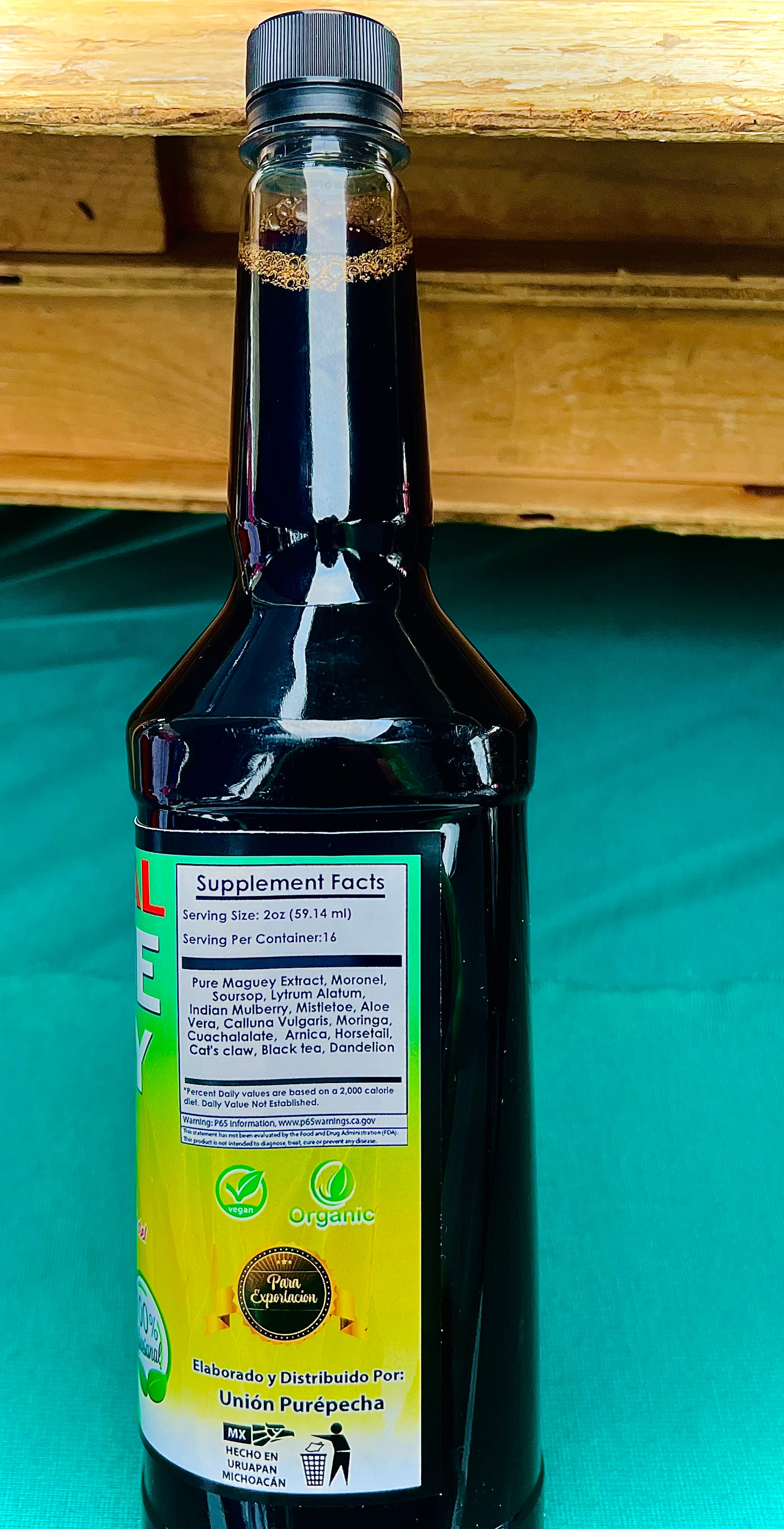 El Original Jugó de Maguey Michoacáno Reforzado con Moronel, Guanábana, Hierba del Cancel y 11 Plantas Más 1000ml