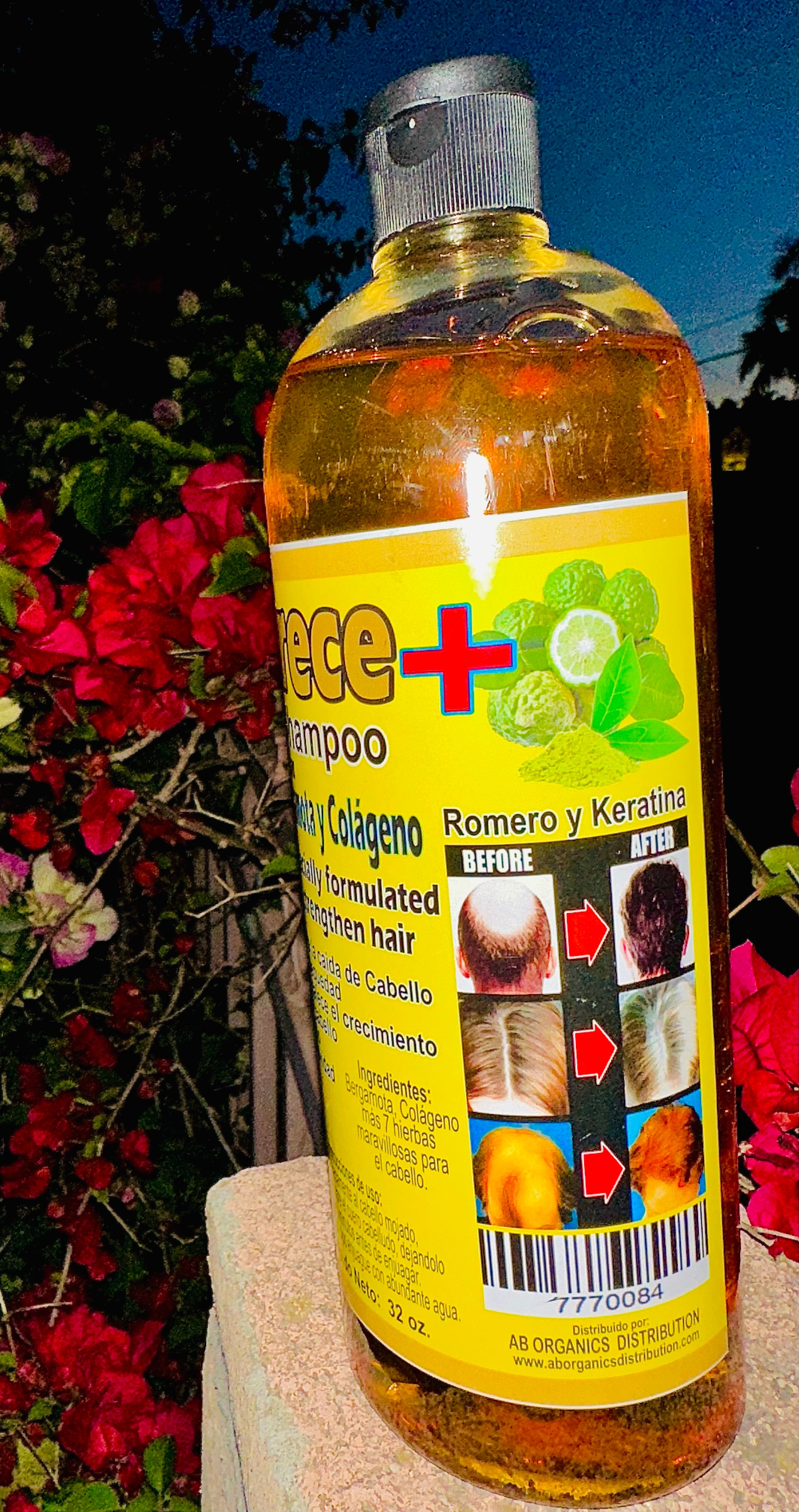 Crece + Shampoo con Bergamota y Colágeno, Romero y Keratina 32 oz