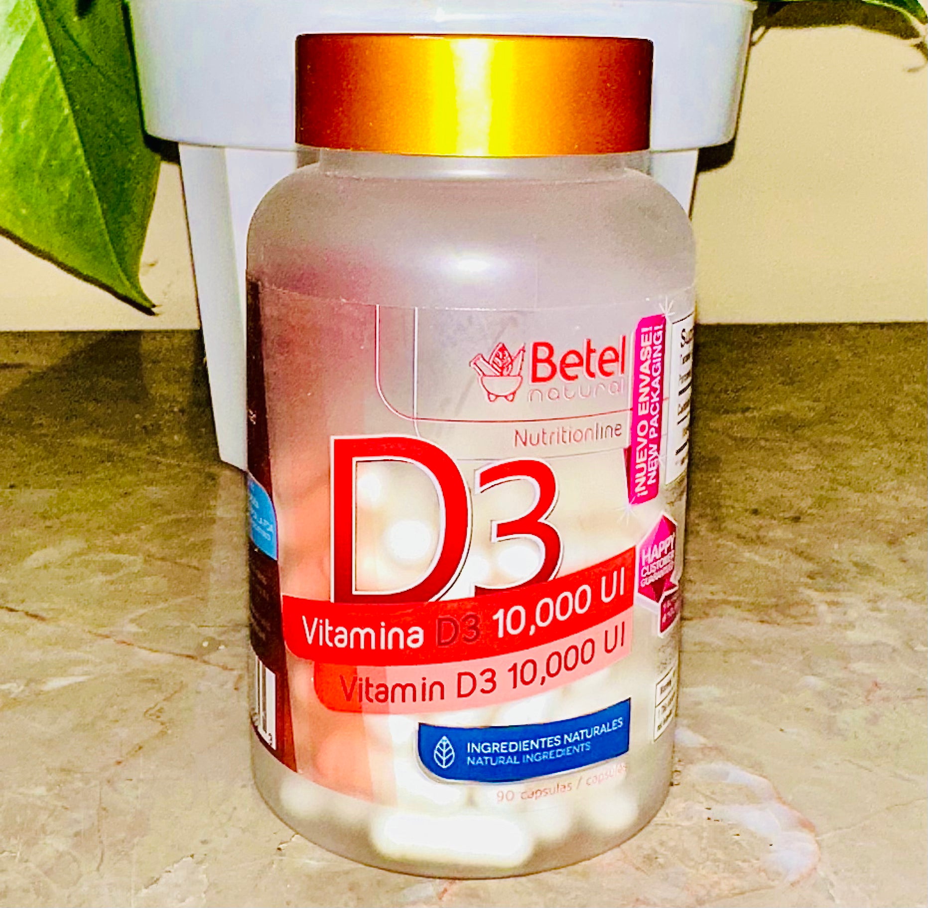 Betel Vitamin D3 10,000 UI Vitamina D3 10,000 UI 90Capsulas / 90 Capsules