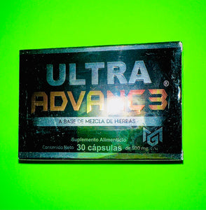 Ultra Advance 3 a base of MEZCLA DE HIERBAS (30 Cápsulas de 500mg) Caja Negra