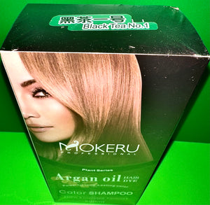 Shampoo  Color Black Tea No.1 Hair Dye Mokeru  Professional w/ Árgan Oil 500 ml