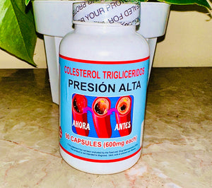 Presión Alta 90 Capsules 600mg each Colesterol Triglicéridos