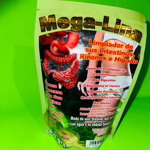 Mega-Lina Detoxify your intestines kidneys & liver 400 grs Limpiador de sus Intestinos, Riñones y Hígado