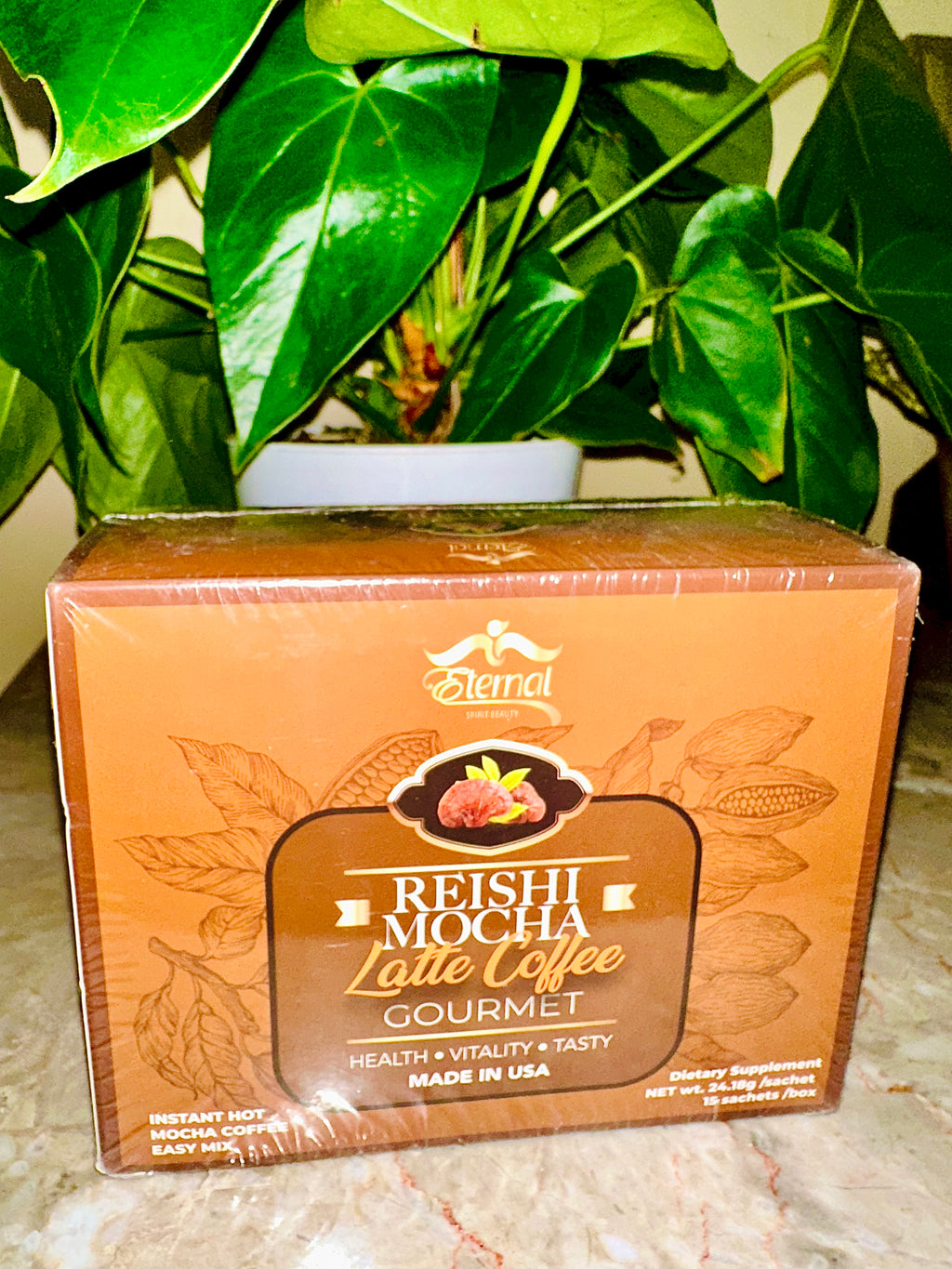 Reishi Mocha Latte Coffee Gourmet Instant Hot Mocha Coffee Easy Mix Eternal