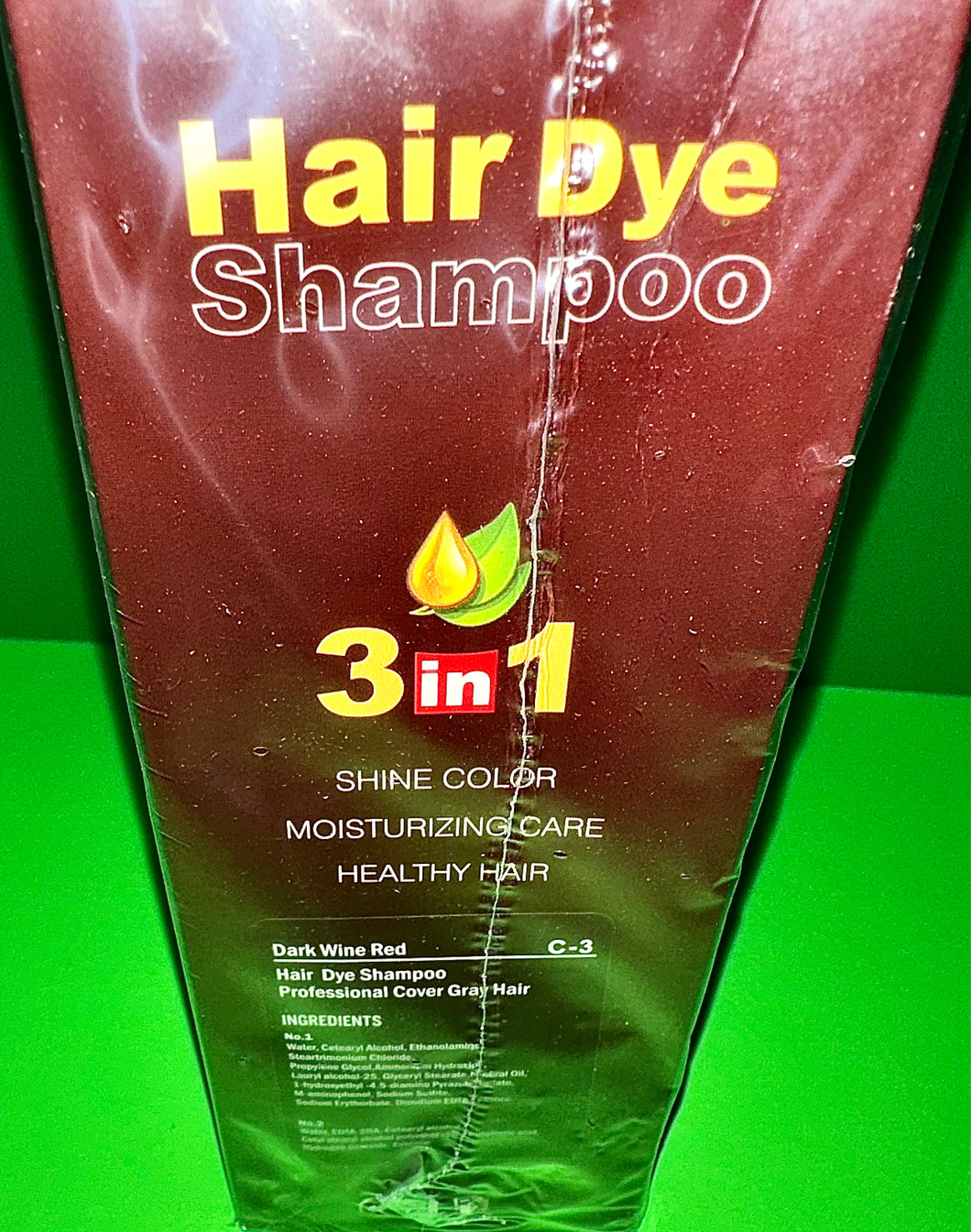 Hair Dye Shampoo Meidu 3 in 1 Color Dark Wine 🍷 Red MEIDU