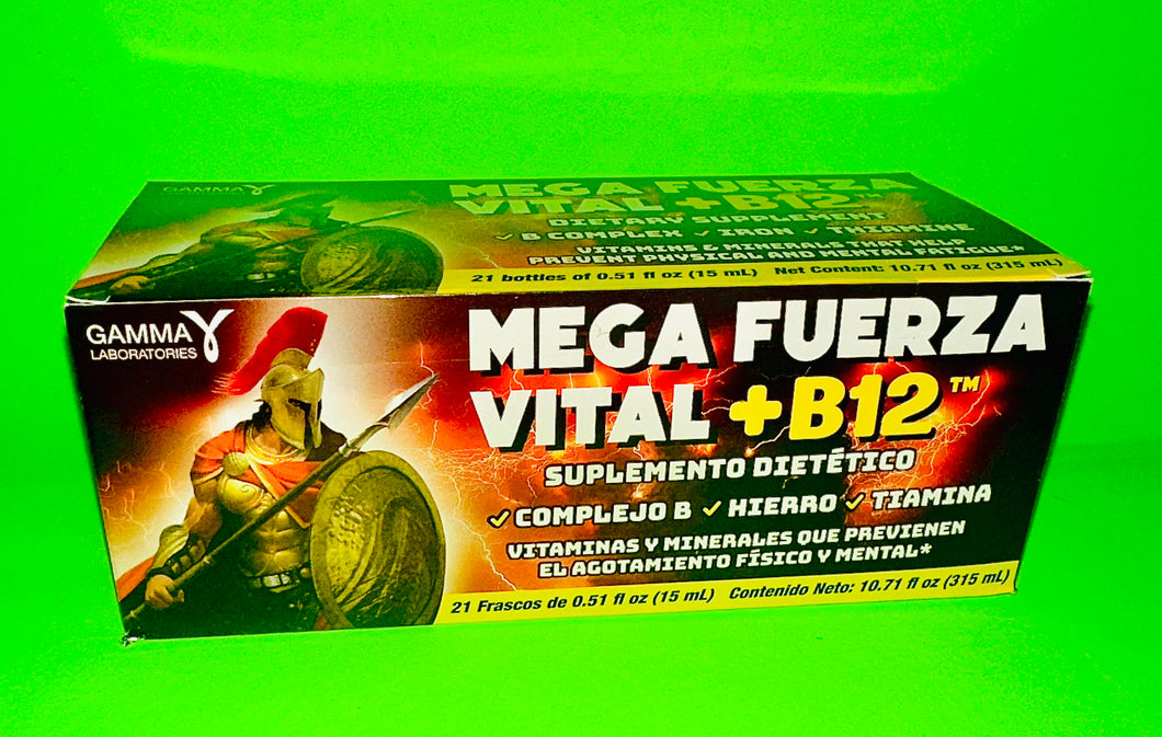 Mega Fuerte Vital +B12 21 Frascos de 15 ml (10.71 fl oz / 315ml)