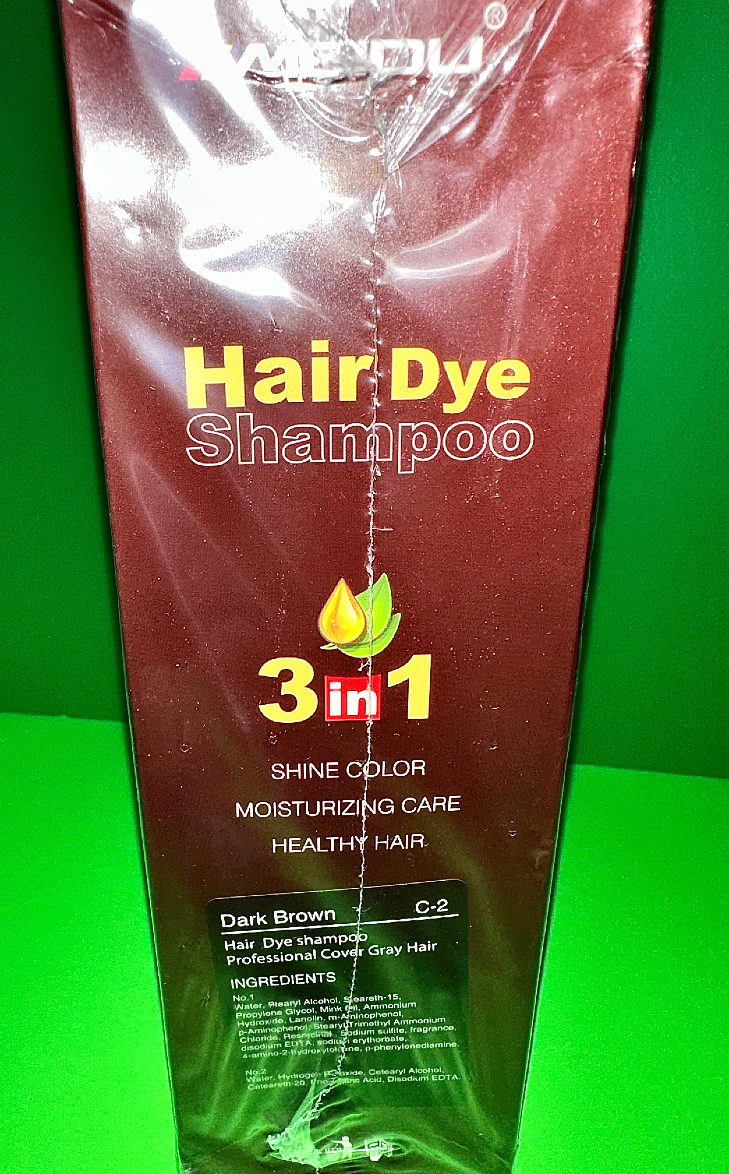 MEIDU Dark Brown Color Shampoo – 3-in-1 Argan Oil Dye (500ml)