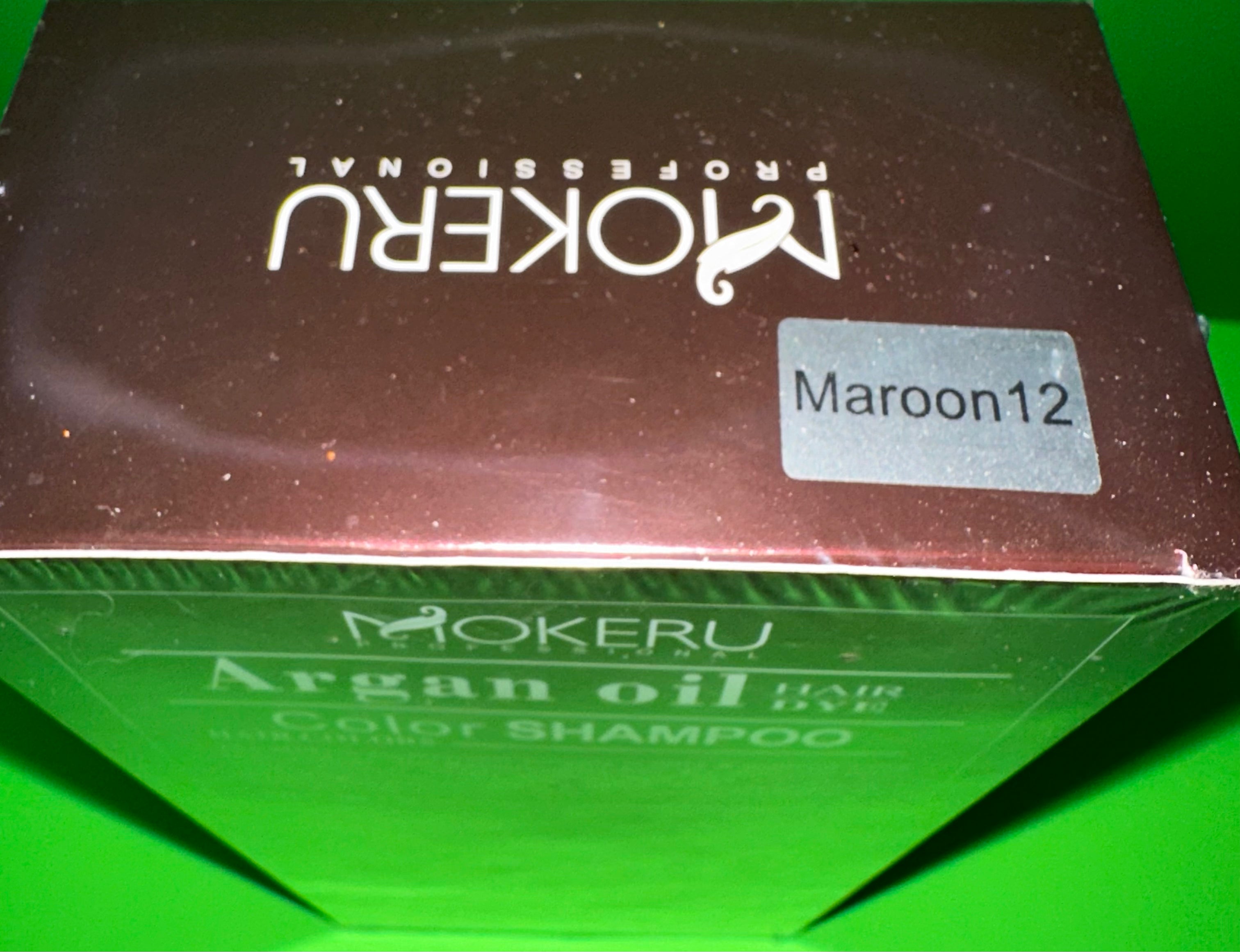 MOKERU Maroon 12 Color Shampoo – 3-in-1 Argan Oil Dye (500ml)