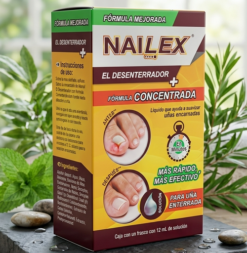 NAILEX packaging on a wooden surface with plants in the background