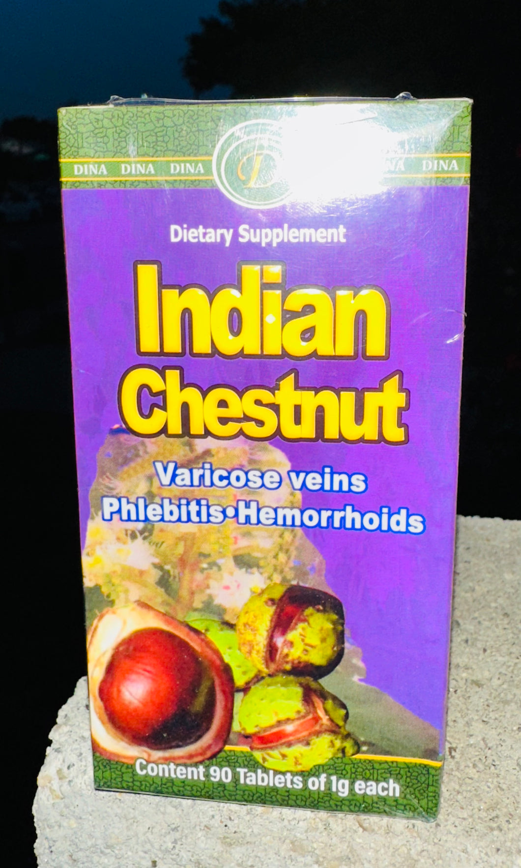 Indian Chestnut 90 Tablets of 1g for Varicose Veins, Phlebitis, Hemorrhoids