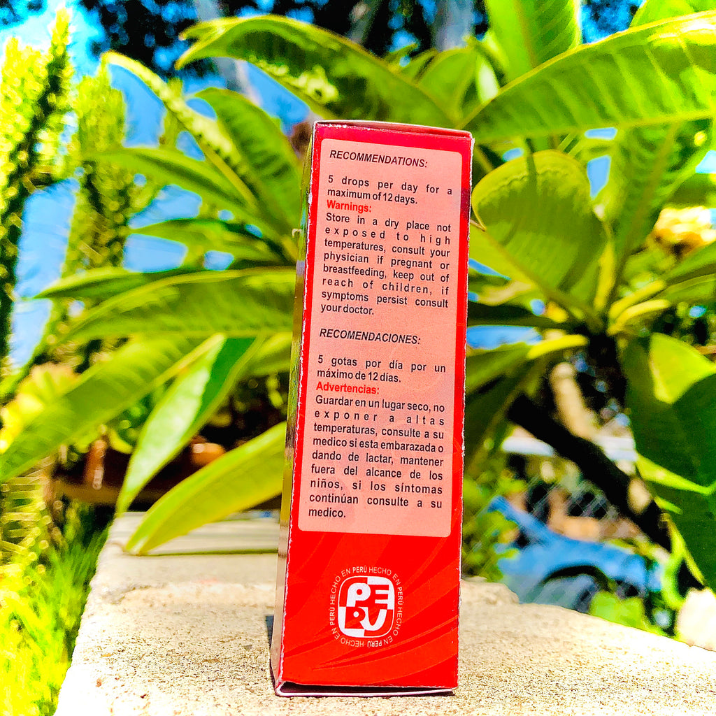 Gotas de Sangre de Grado pura del Amazonas para el bienestar de la piel y apoyo antioxidante natural.
