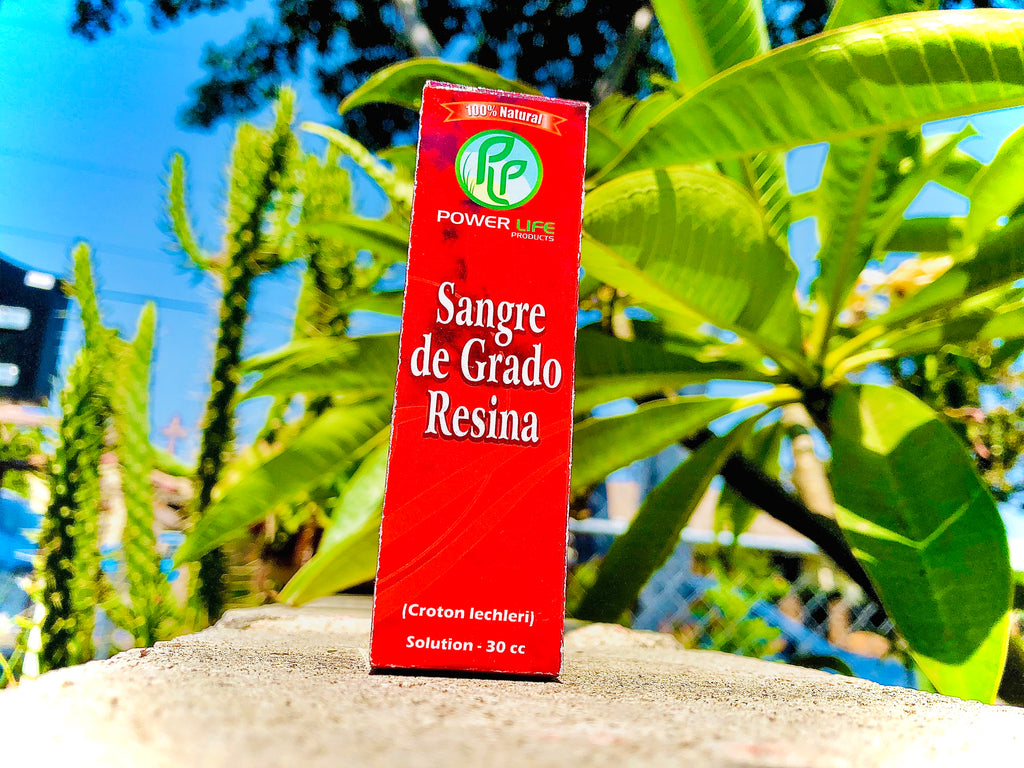 Pure Sangre de Grado Resina Gotas in 1 oz bottle for natural skin support and antioxidant wellness.