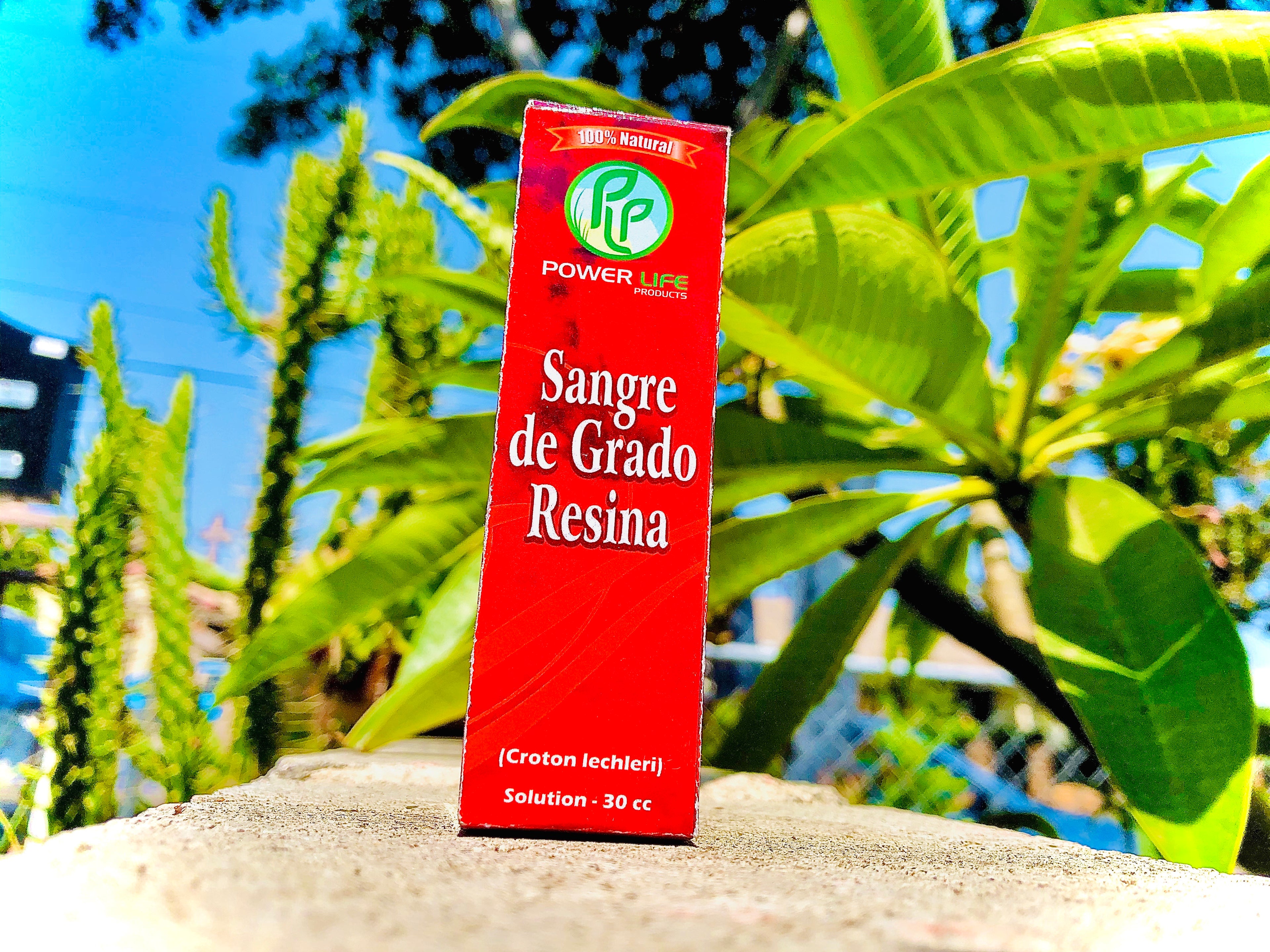 Pure Sangre de Grado Resina Gotas in 1 oz bottle for natural skin support and antioxidant wellness.