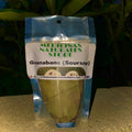 Close-up of premium, intact Guanabana leaves showing natural green color.
