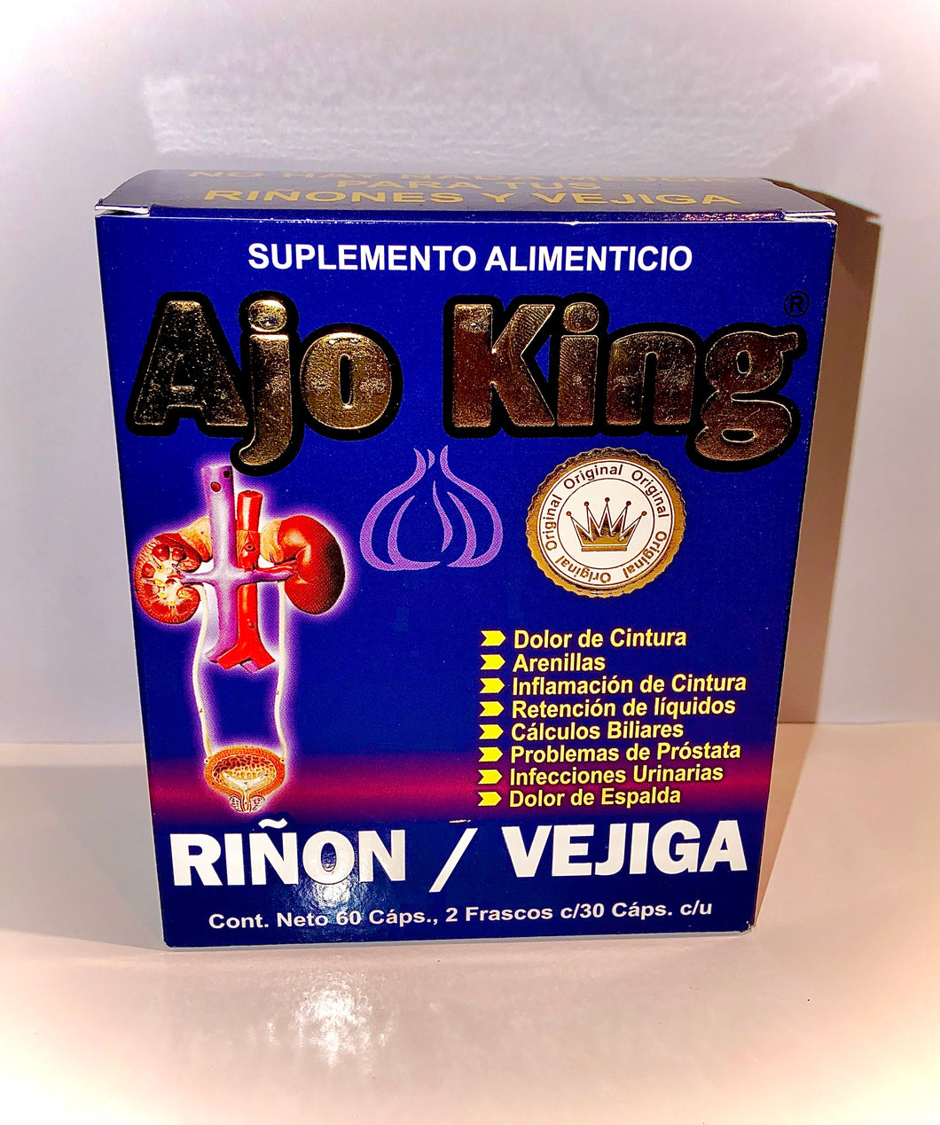 Ajo 🧄 King 👑 Riñón / Vejiga 2 Fascos 60 & 30 Capsulas