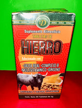 Load image into Gallery viewer, Hierro 90 Tabletas con Jalea Real, Complejo B, Multivitaminico, Ginseng
