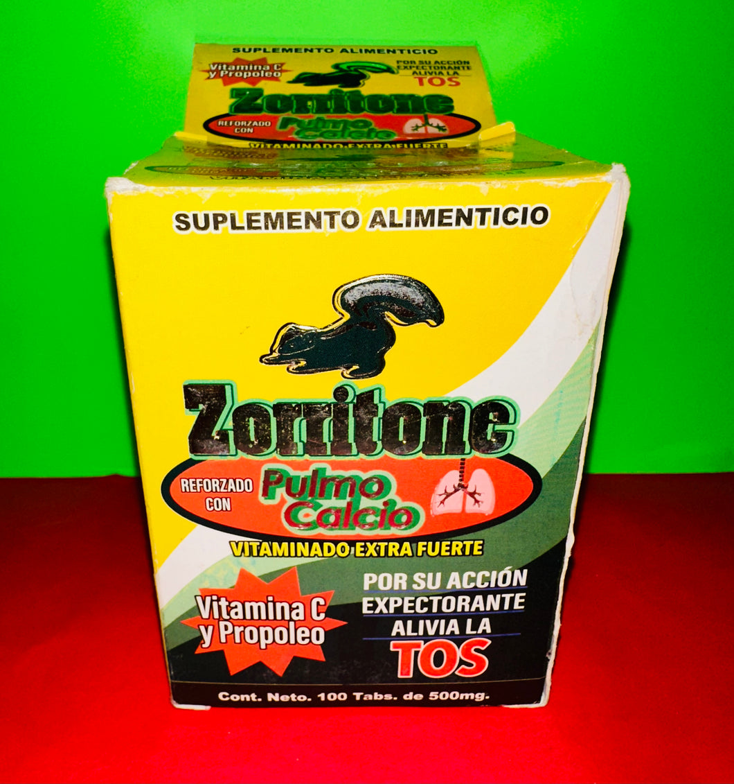 Zorritone 100 Tablets de 500 mg Reforzado con Pulmo Calcio