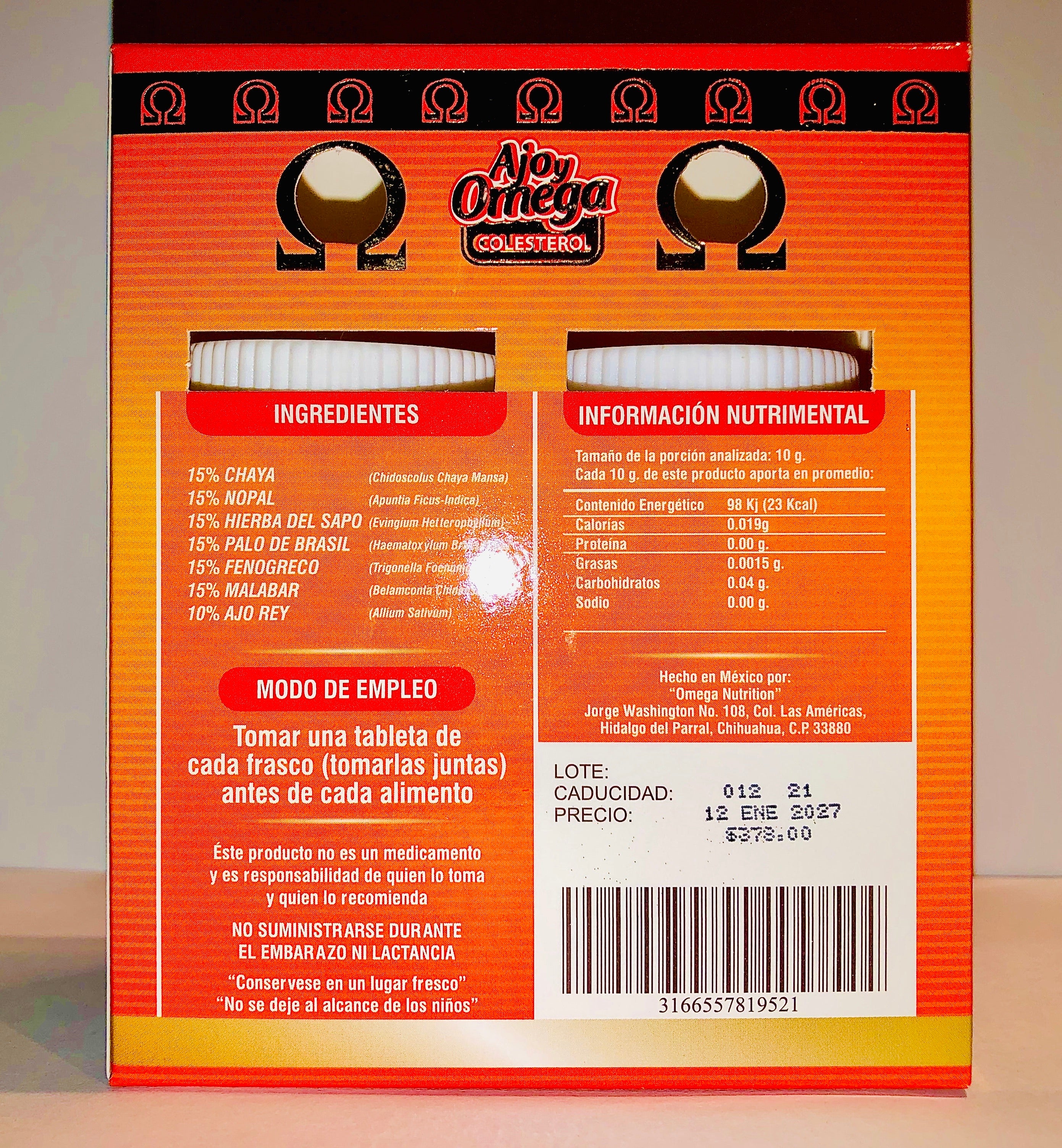 Ajo 🧄 y Omega Colesterol 60 Tabletas