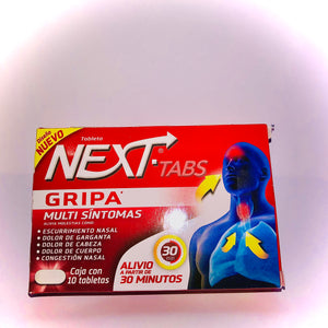 NEXT Tabletas GRIPA caja con 20 Tabletas ( BOX OF 20 NOT AVAILBLE WE WILL SEND 2 BOXES OF 10)