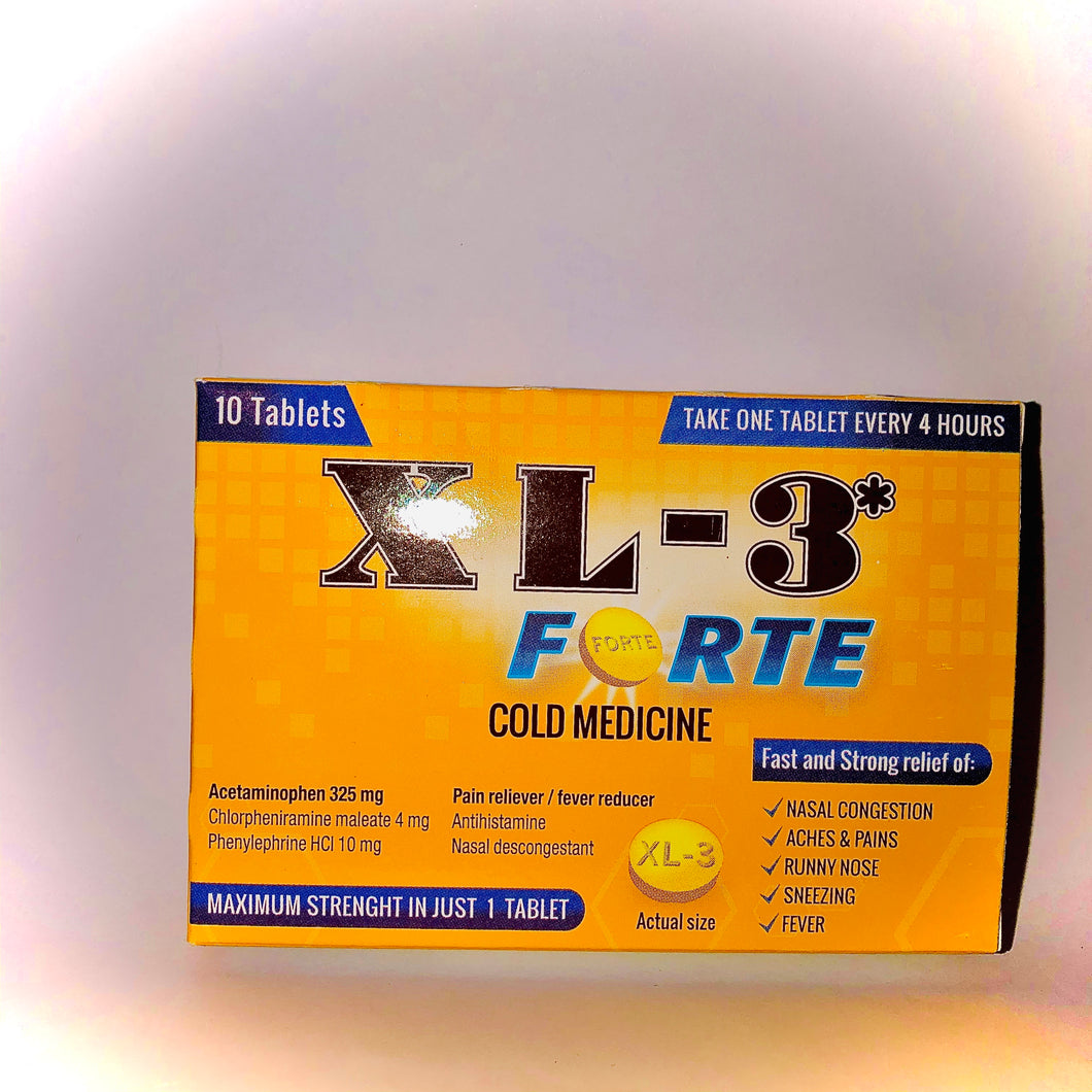 XL-3 FORTE Cold Medicine (10 Tablets)