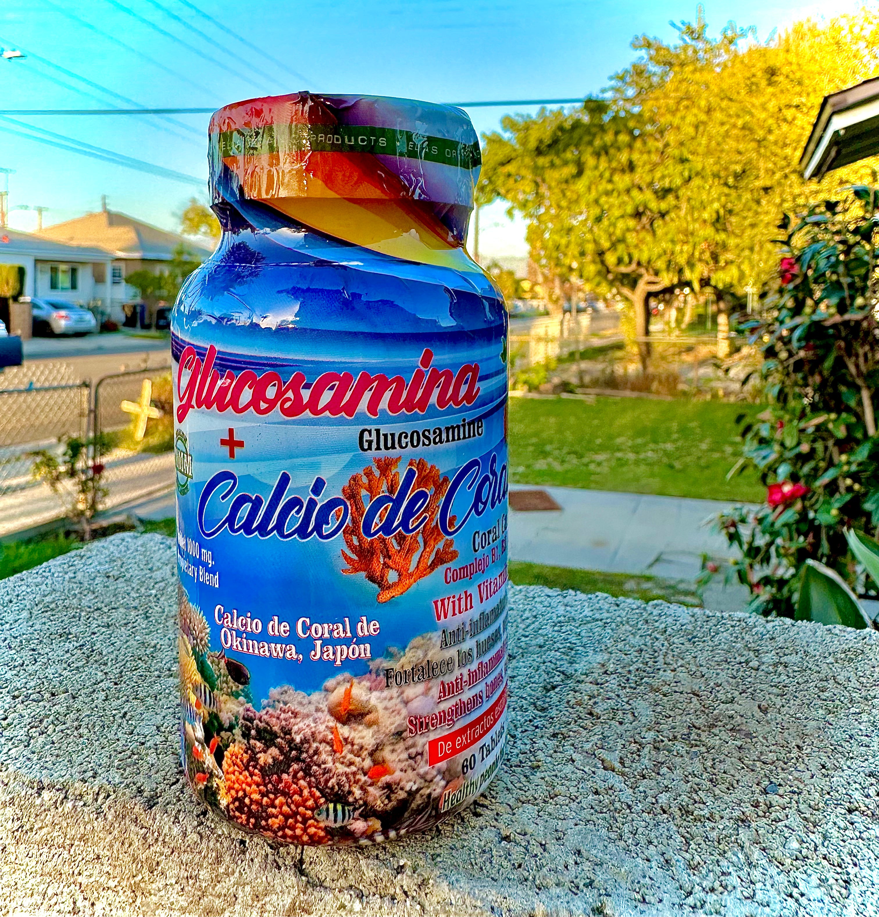 Glucosamina + Calcio de Coral 60 Tabletas Elias Organics