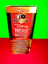 Load image into Gallery viewer, Ajo Negro 2,000mg 90 Tabletas Black Garlic 2,000mg 90 Tablets
