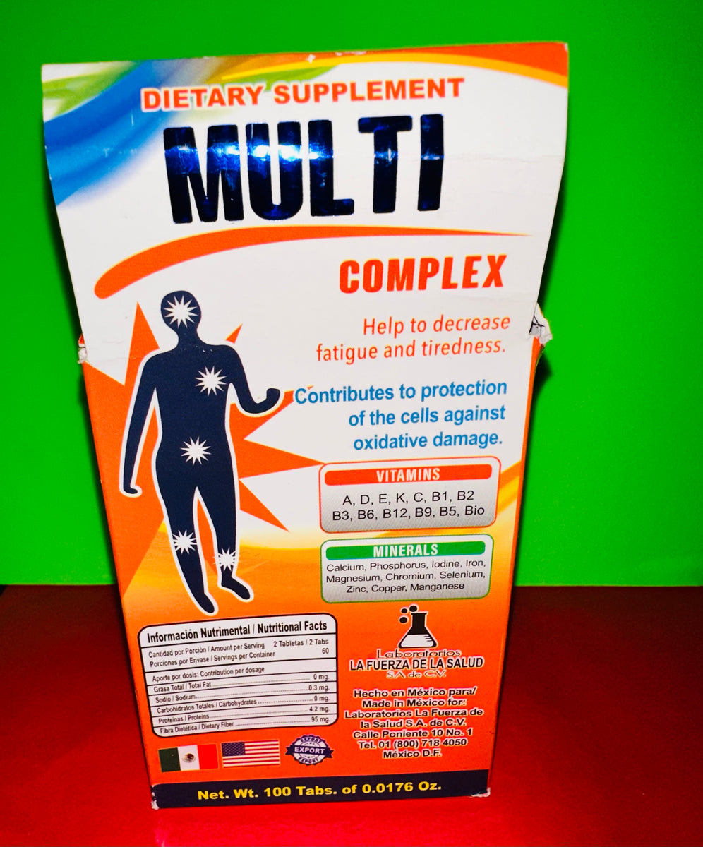 Multi COMPLEX 100 Tabletas de 500 mg – Medicinas Naturales Store